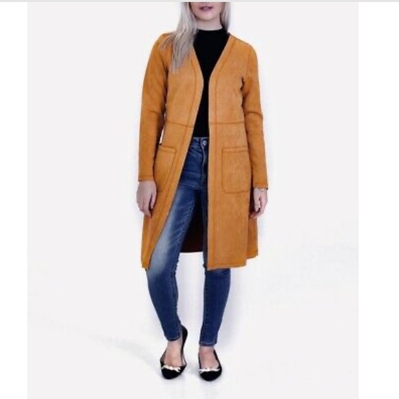 Anthropologie Solitaire Faux Suede Coat Size Small - Picture 9 of 9